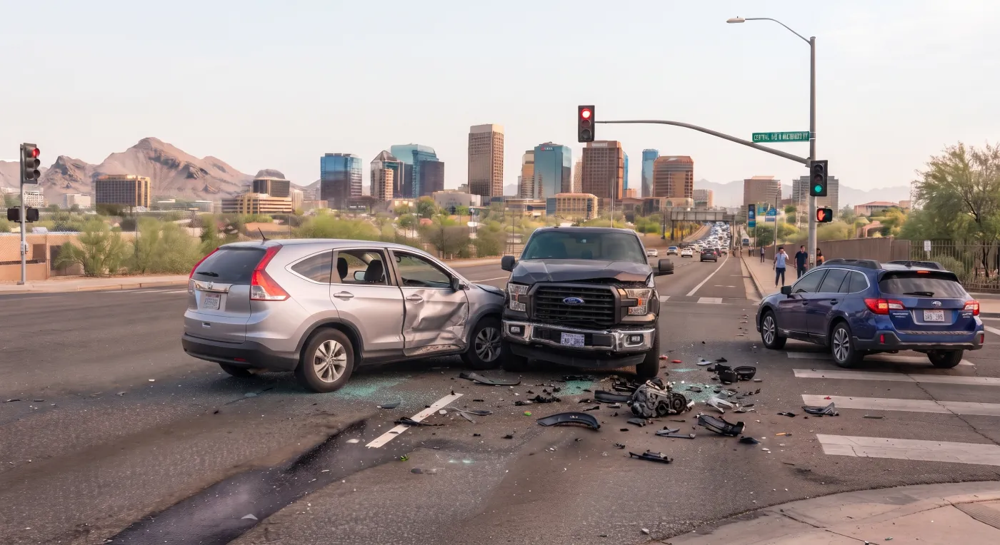 Car accident at a Phoenix intersection